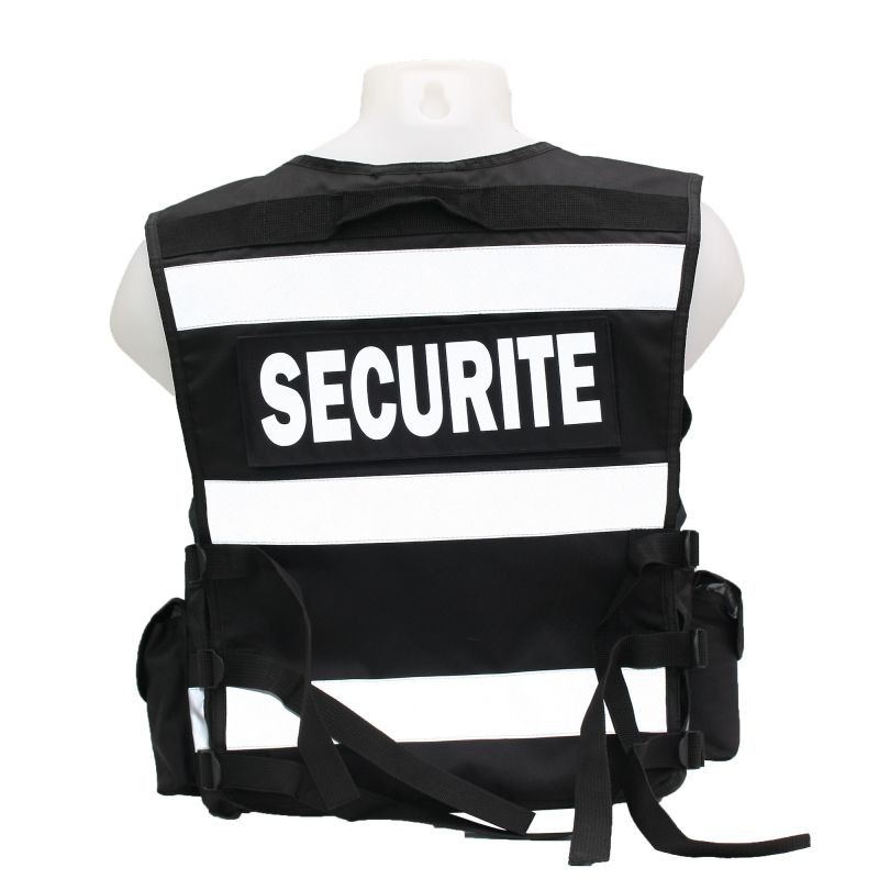 Gilet tactique assaut agent sécurité noir - Vêtements sécurités