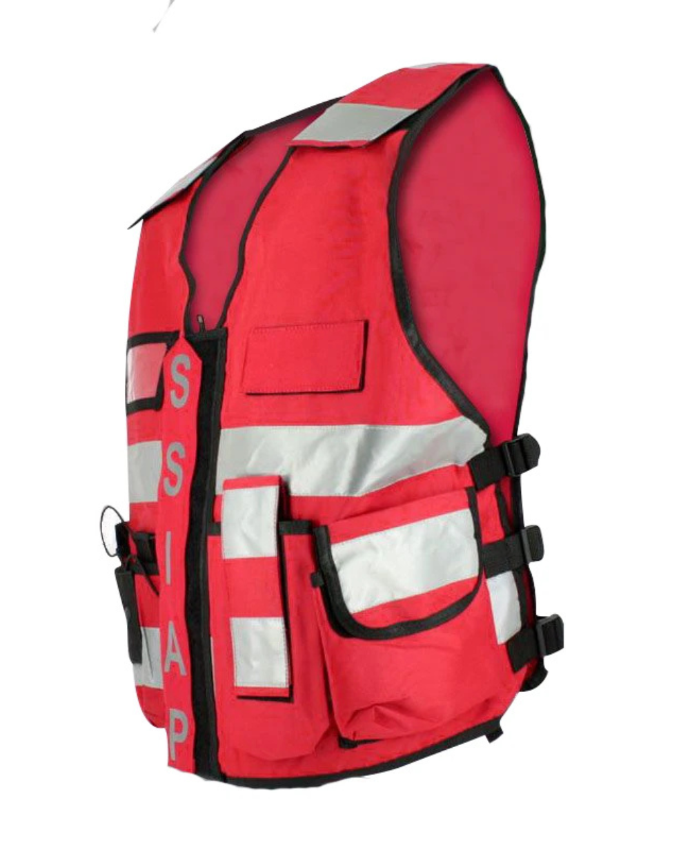 Gilet Tactique Sécurité Incendie Rouge – Image 3