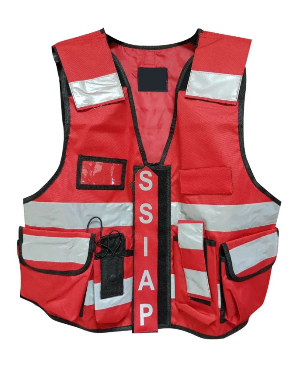 Gilet Tactique Sécurité Incendie Rouge