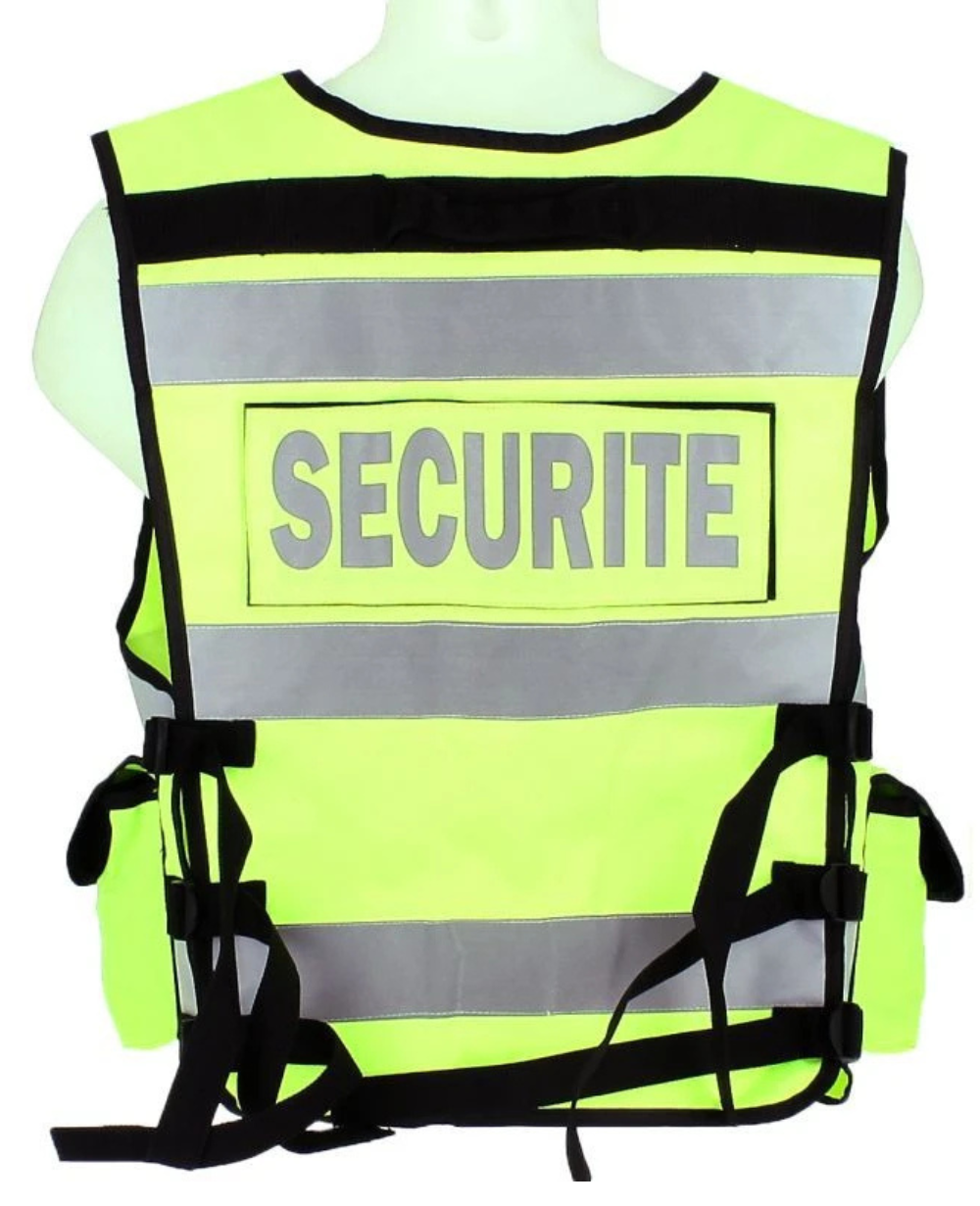 Gilet Tactique Sécurité SHOC Jaune – Image 3