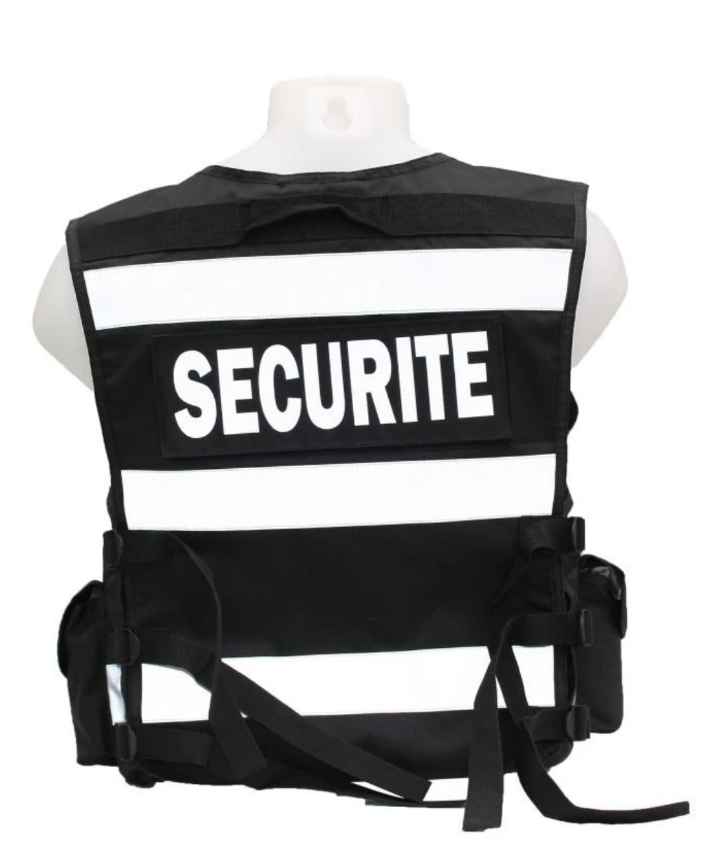 Gilet Tactique Sécurité SHOC Noir – Image 2