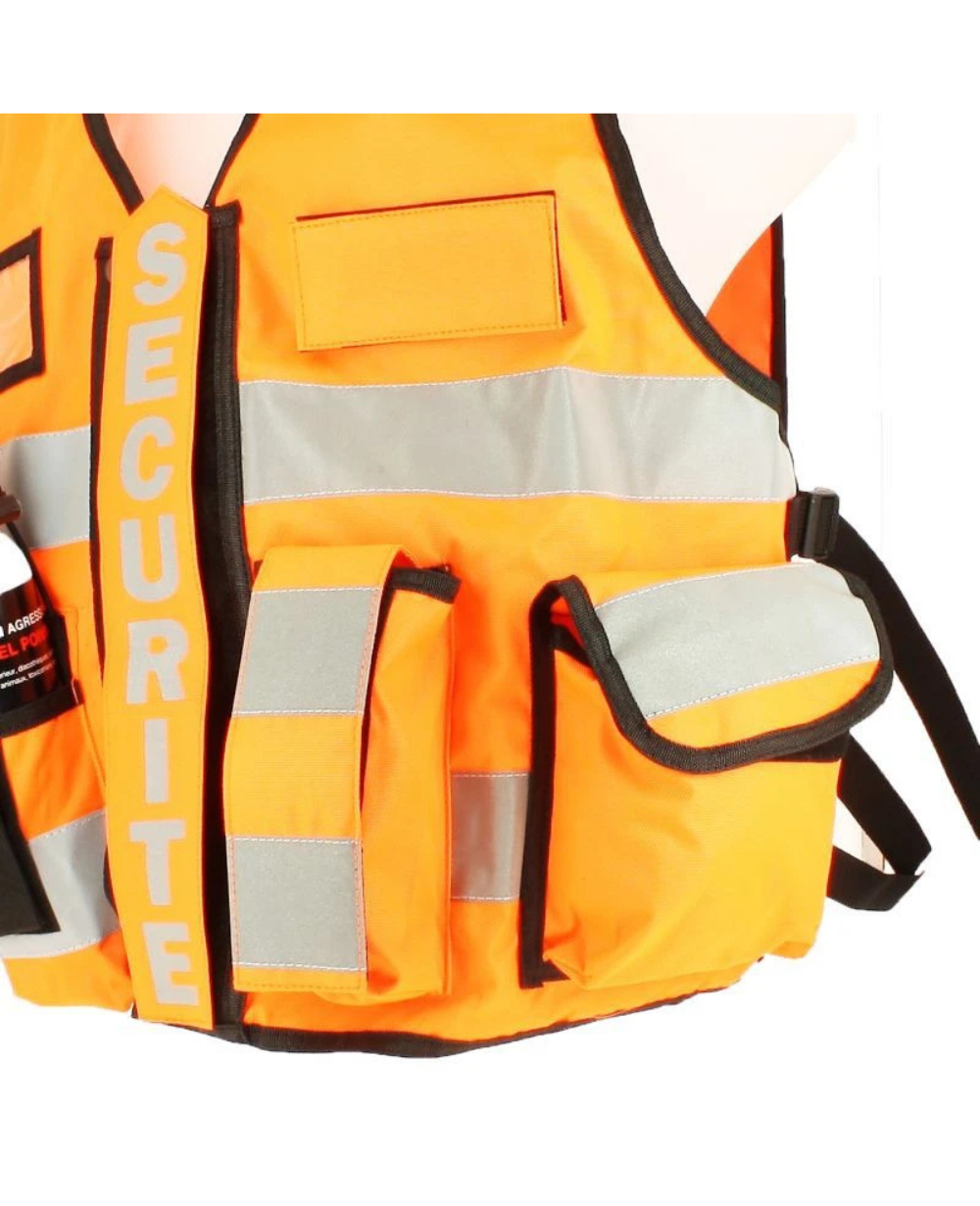 Gilet Tactique Sécurité SHOC Orange – Image 3