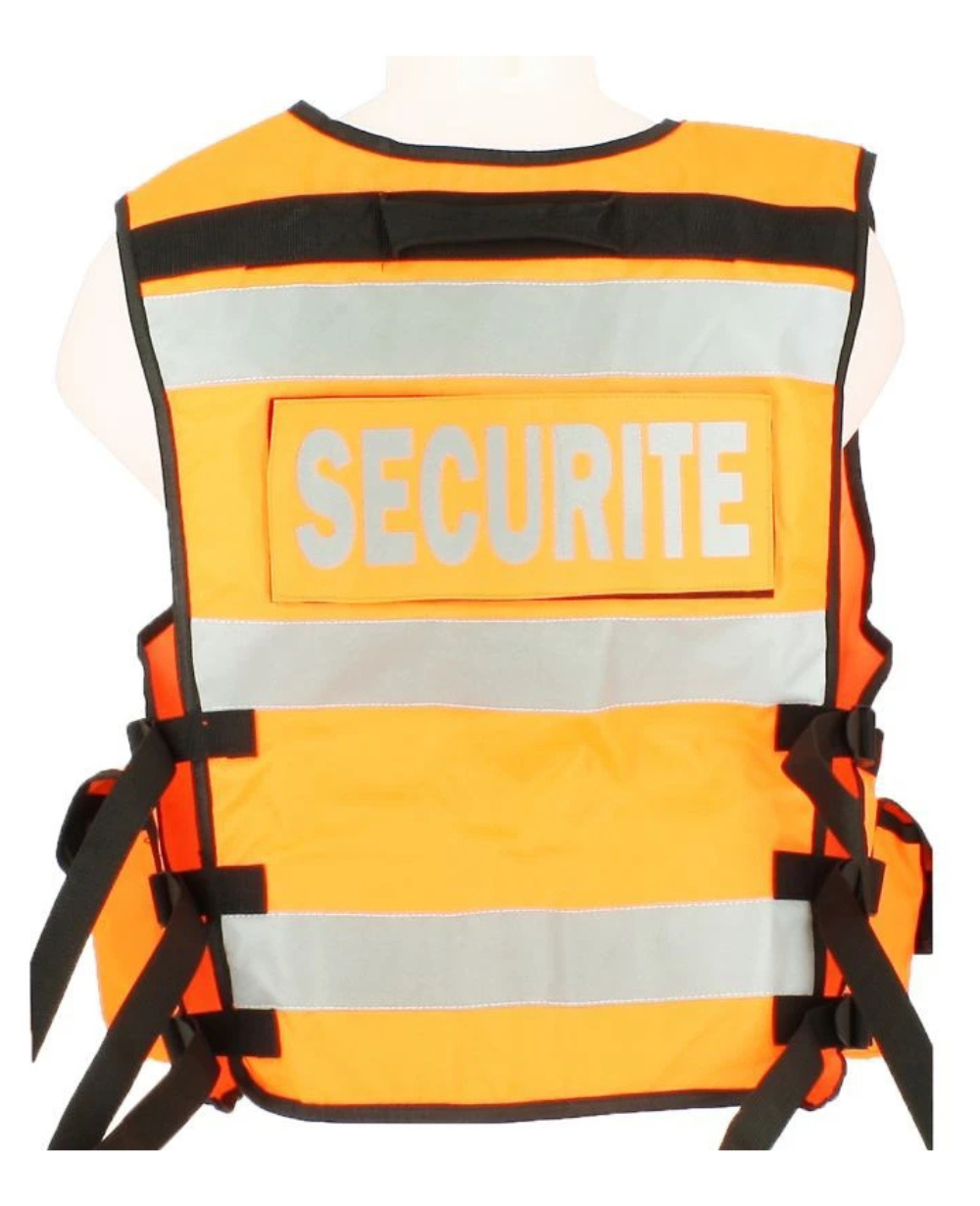 Gilet Tactique Sécurité SHOC Orange – Image 2